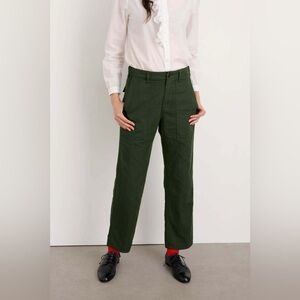 Alex Mill Neil Utility Straight Leg Linen Blend Pant Pine Needle Size‎ 0